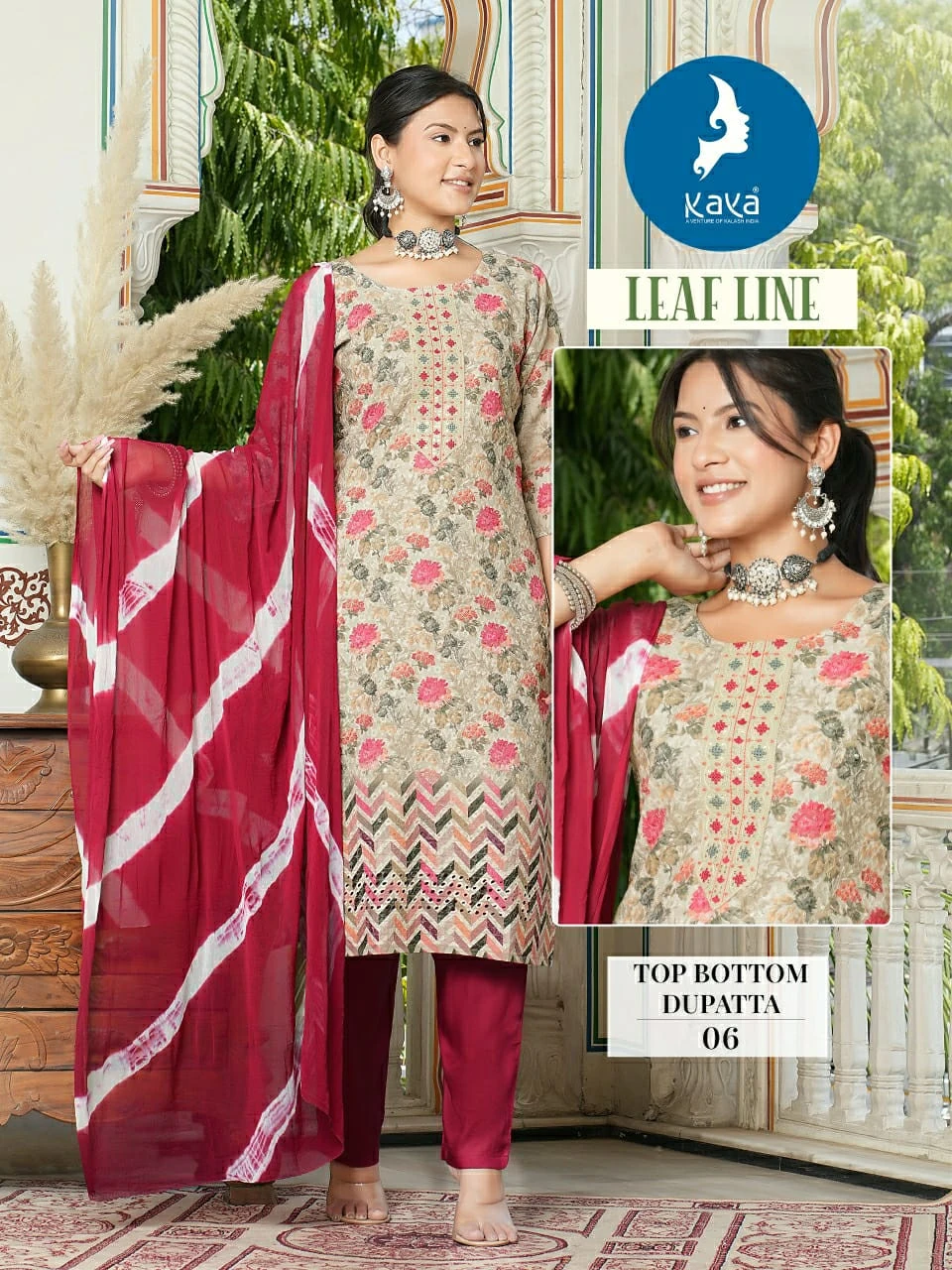 Kaya Leaf Line Cotton Chicken Digital Print Wholesale Readymade Salwar Suit Catalog — Wholesale Readymade Suit, Kaya wholesale from Surat - Gallery Image 9